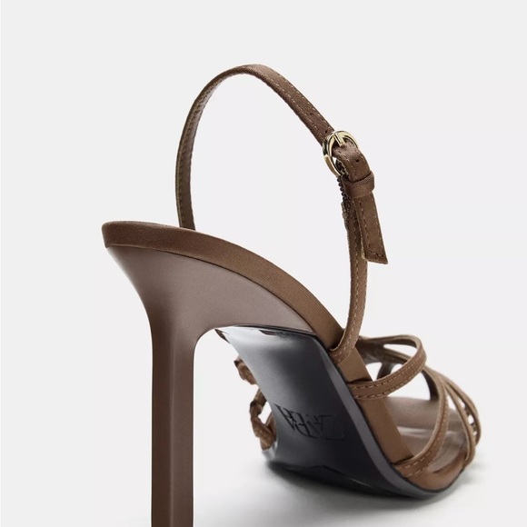 Zara SATIN CAGE SANDALS - Picture 4 of 4
